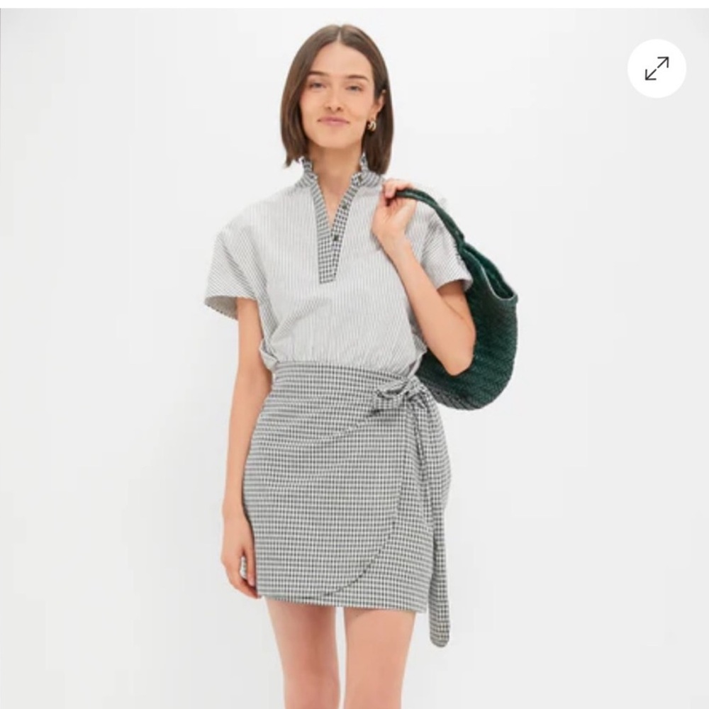 NWT Tuckernuck Pomander Place Green Gingham Frida Wrap Dress, Medium